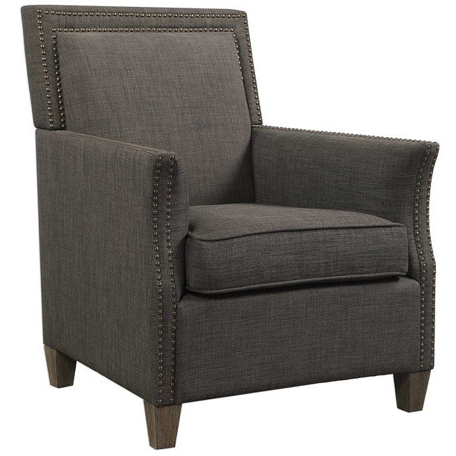 Uttermost Darick Charcoal Gray Linen Modern Club Chair