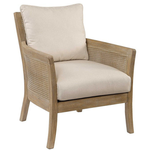 Uttermost Encore Off-White Performance Fabric Cane Armchair