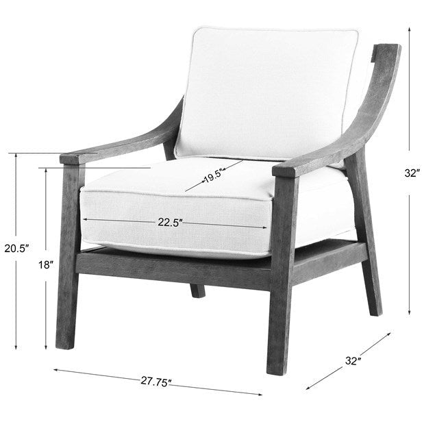Uttermost Lyle Beige Linen Modern Accent Armchair