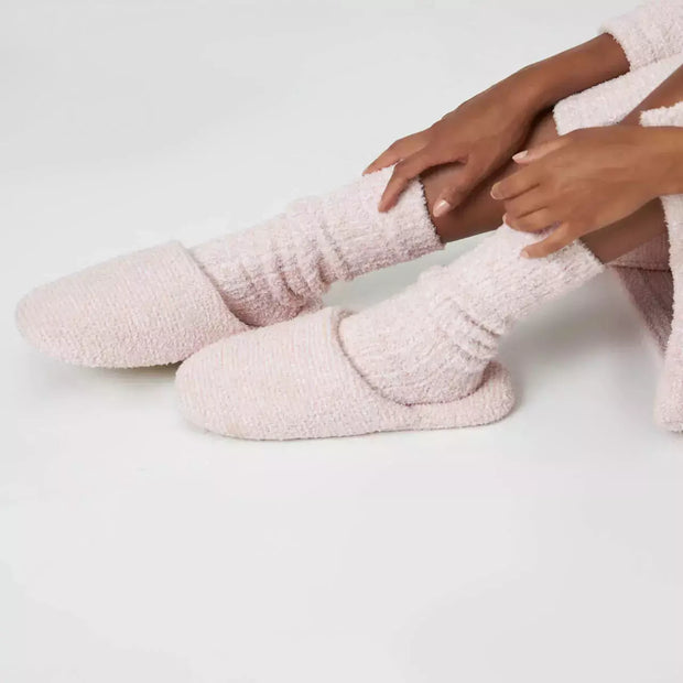 Kashwere Lounge Ultra Plush Slippers Heathered Closed Toe Available Oyster / Bone, Blush / White & Silver Fox / Pewter