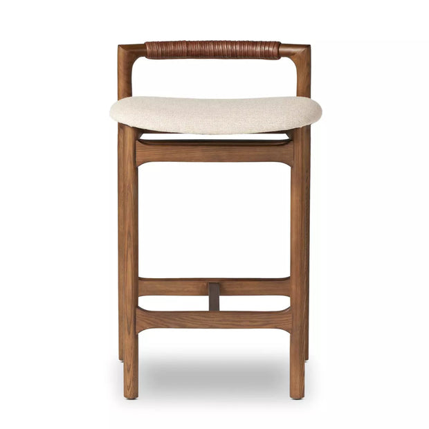 Four Hands Baden Low Back Counter Stool ~ Acala Wheat Fabric Seat