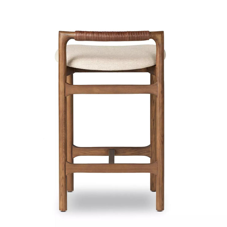 Four Hands Baden Low Back Counter Stool ~ Acala Wheat Fabric Seat