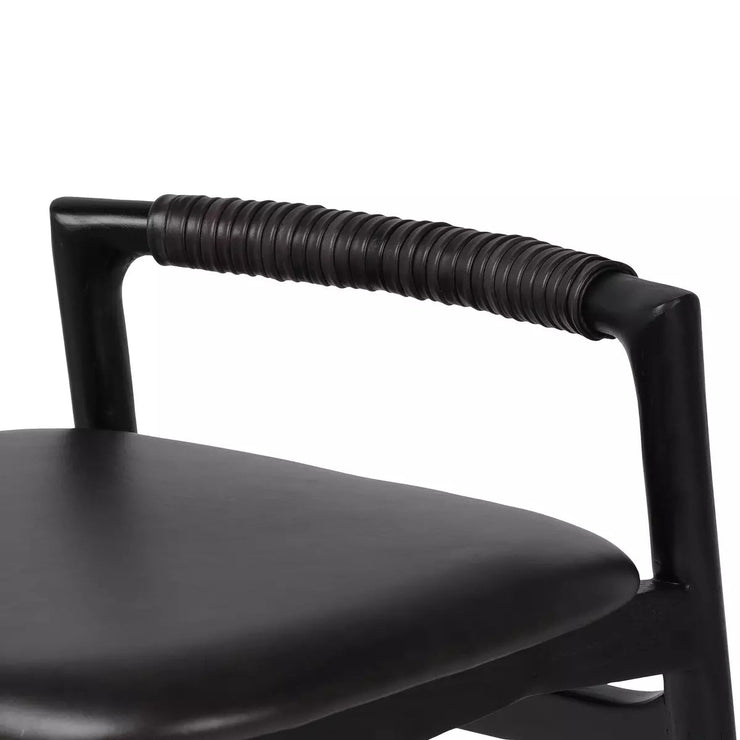 Four Hands Baden Low Back Bar Stool ~ Sonoma Black Leather Seat