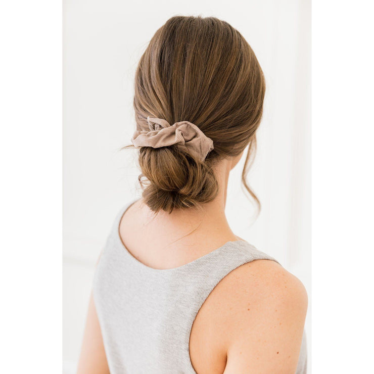 Cozy Earth Bamboo Rib-Knit Hair Scrunchies Set of 3