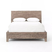 Four Hands Banana Leaf Woven Bed ~ King Size Mango Wood Bed