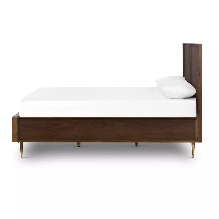 Four Hands Billy Bed ~ Dark Walnut Wood King Size Bed