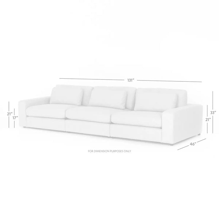 Four Hands Bloor 3-Piece Deep Seating Modular Sectional Sofa ~ Essence Natural Upholstered Woven Fabric