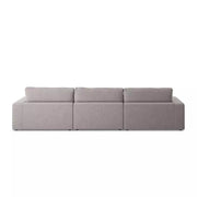 Four Hands Bloor 3-Piece Deep Seating Modular Sectional With Ottoman ~ Chess Pewter Upholstered Woven Fabric