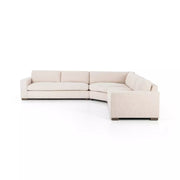 Four Hands Boone 3 Piece Sectional 138” ~  Thames Cream Upholstered Performance Fabric