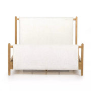 Four Hands Bowen Bed ~ Sheepskin Natural Faux Shearling Queen Size Bed