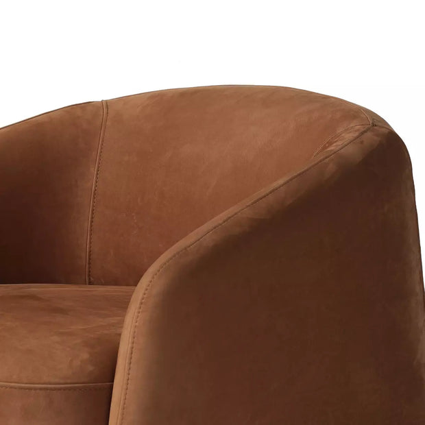 Four Hands Bowie Chair ~ Nubuck Cognac Top Grain Leather