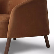 Four Hands Bowie Chair ~ Nubuck Cognac Top Grain Leather