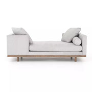 Four Hands Brady Tete a Tete Chaise ~ Vail Silver Upholstered Performance Fabric