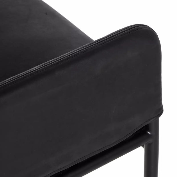 Four Hands Brickel Backless Bench ~ Heirloom Black Top Grain Leather