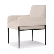 Four Hands Brickel Dining Armchair ~ Boucle Light Taupe Upholstered Fiqa Performance Fabric