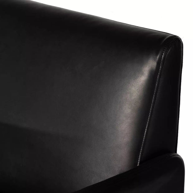 Four Hands Brickel Dining Armchair ~ Heirloom Black Top Grain Leather