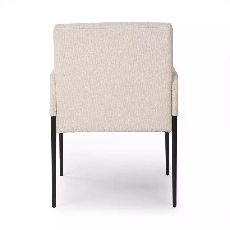 Four Hands Brickel Dining Armchair ~ Boucle Light Taupe Upholstered Fiqa Performance Fabric