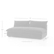 Four Hands Grant Sectional Armless Sofa 74” ~ Ashby Oatmeal Upholstered Performance Fabric