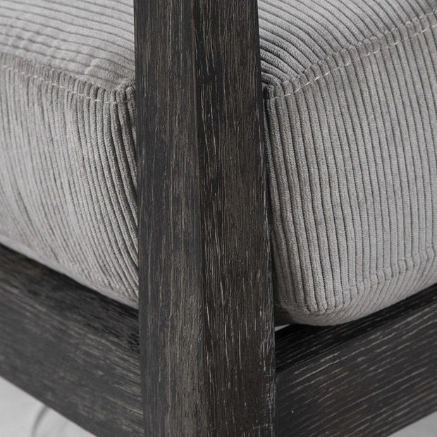 Uttermost Brunei Steel Gray Fabric Dark Ebony Wood Modern Accent Chair