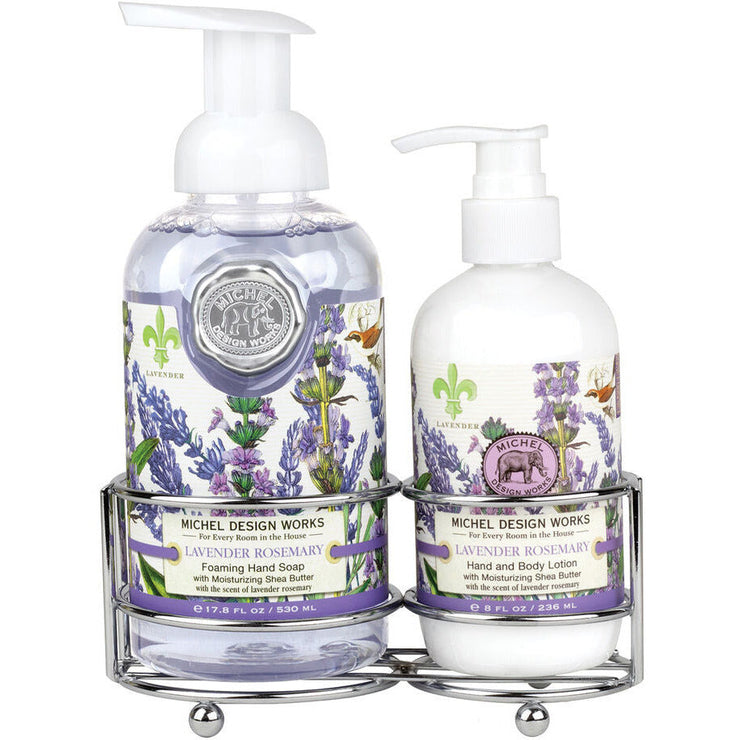 Michel Design Works Lavender Rosemary Handcare Caddy With Hand Soap & Lotion