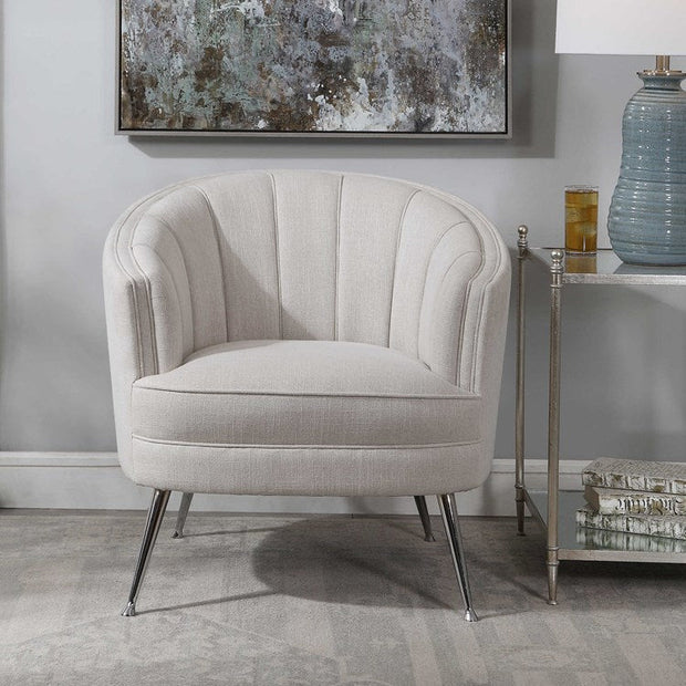 Uttermost Janie Channeled Barrel Back Accent Chair