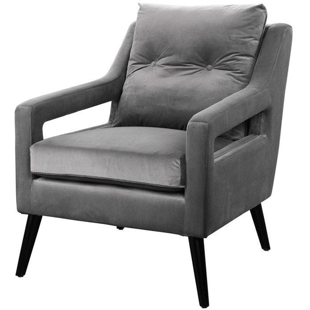 Uttermost O’Brian Smoke Gray Velvet Contemporary Armchair