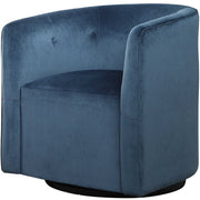 Uttermost Mallorie Ink Blue Velvet Barrel Swivel Chair