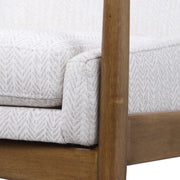 Uttermost Bev Taupe & White Chevron Performance Fabric Scandinavian Wood Accent Chair