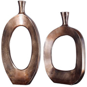 Uttermost Kyler Set of 2 Bronze Sculptural Vases