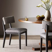 Four Hands Cardell Dining Chair ~ Alcala Nickel Upholstered Performance Fabric