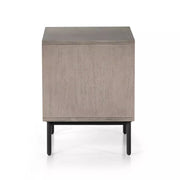 Four Hands Carly 2 Drawer Nightstand ~ Grey Wash with Iron Base