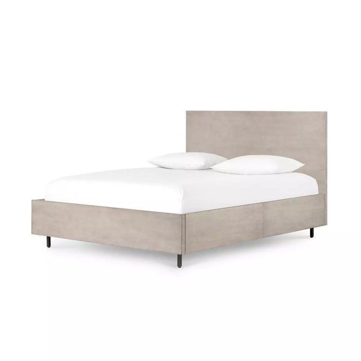 Four Hands Carly Storage Bed ~ Grey Wash Acacia Wood Queen Size Bed