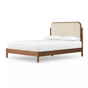 Four Hands Caroline Bed ~ Kerbey Ivory Performance Fabric Headboard King Sized Bed