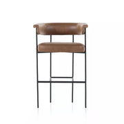 Four Hands Carrie Bar Stool ~ Chaps Saddle Upholstered Leather