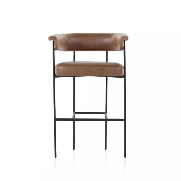 Four Hands Carrie Bar Stool ~ Chaps Saddle Upholstered Leather