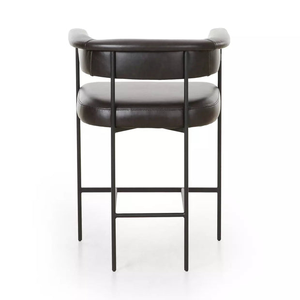Four Hands Carrie Counter Stool ~ Sonoma Black Upholstered Leather
