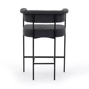 Four Hands Carrie Counter Stool ~ Boucle Slate Upholstered Performance Fabric