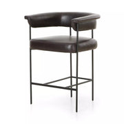 Four Hands Carrie Counter Stool ~ Sonoma Black Upholstered Leather
