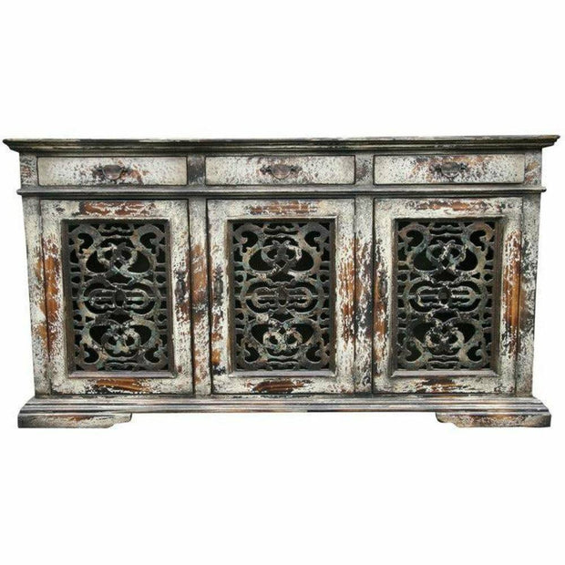 Casa Bonita Peruvian Hand-Painted Carved Wood San Juan Buffet