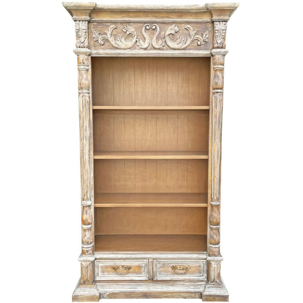 Casa Bonita Peruvian Hand-Painted Carved Wood Arroyo Bookcase