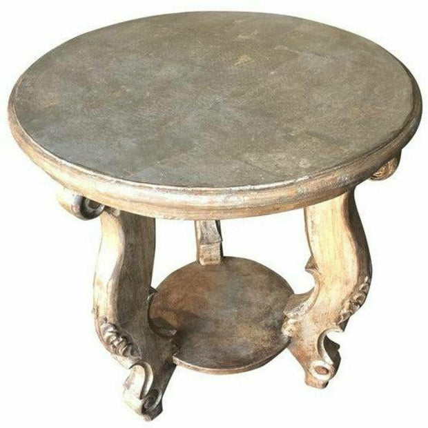 Casa Bonita Peruvian Hand-Painted Carved Wood Marbella Large Round End Table