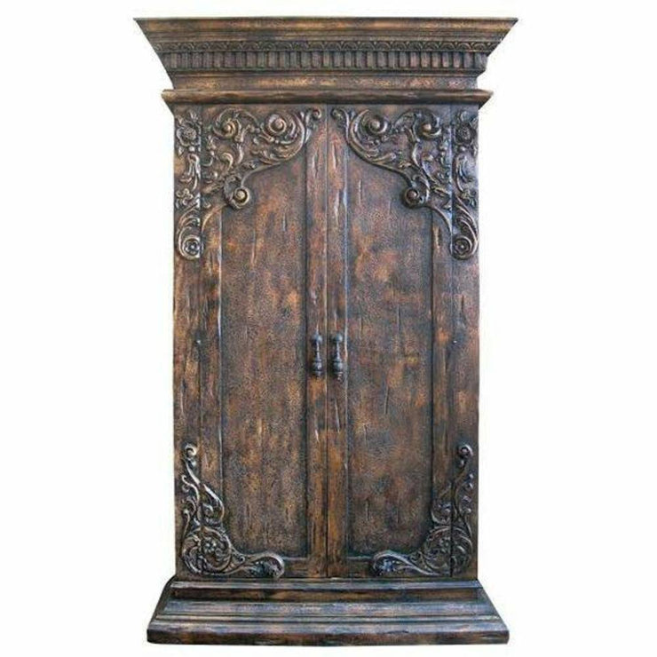 Casa Bonita Peruvian Hand-Painted Carved Wood Renaissance Armoire