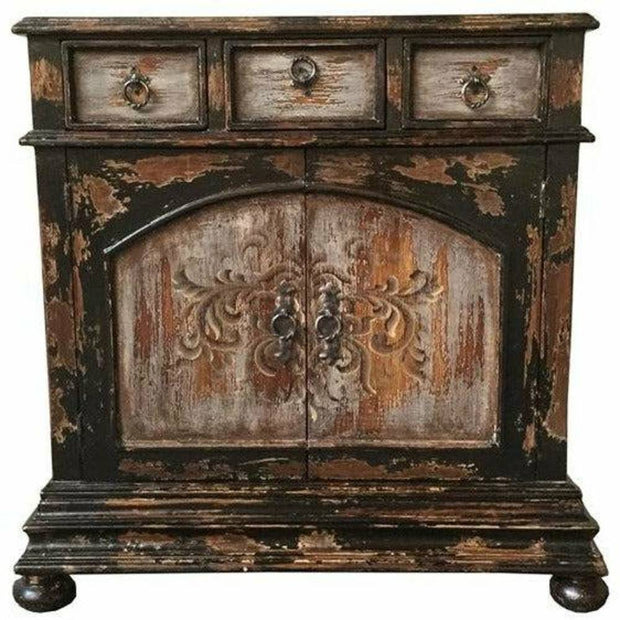 Casa Bonita Peruvian Hand-Painted Carved Wood Roma Chest
