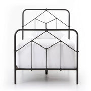 Four Hands Casey Iron Bed ~ Sandblasted Vintage Black Twin Size Bed