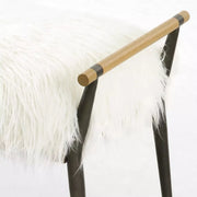 Four Hands Charlotte Bench ~ Mongolian Cream Fur Cushioned Seat