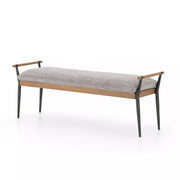 Four Hands Charlotte Bench ~ Thames Raven Cushioned Performance Fabric Seat