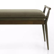 Four Hands Charlotte Bench ~ Modern Velvet Loden Cushioned Fabric Seat