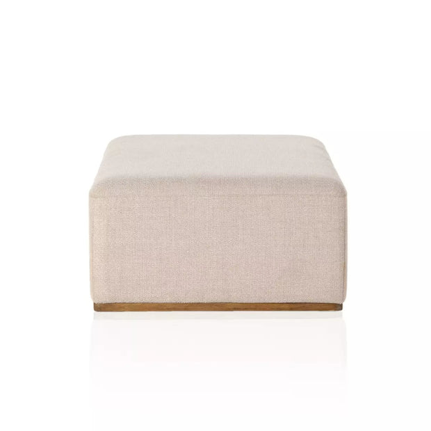 Four Hands Clive Large Ottoman ~  Gibson Taupe Upholstered Performance Fabric