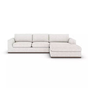 Four Hands Colt 2-Piece Right Chaise Sectional ~ Merino Cotton Upholstered Performance Fabric With Plinth Base