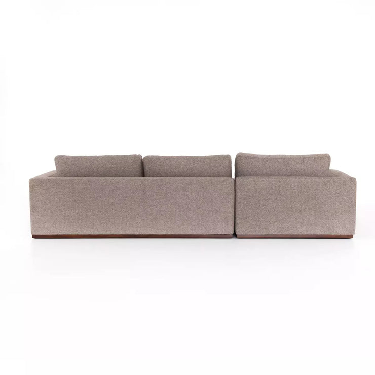 Four Hands Colt 2-Piece Left Chaise Sectional ~ Gaston Pewter Upholstered Performance Fabric With Plinth Base
